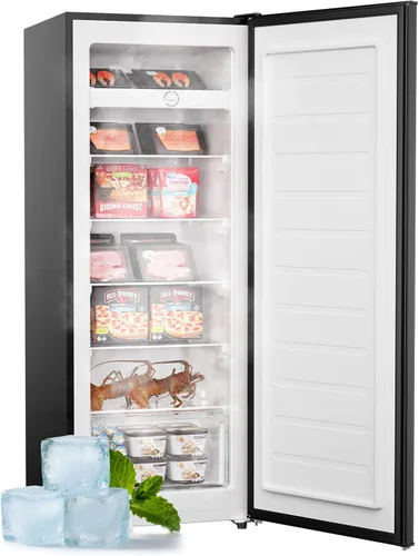 Miniatura 2 de Upstreman - Congelador vertical de 7.0 pies cúbicos, congelador grande de pie color negro con 5 estantes ajustables, refrigerador/congelador