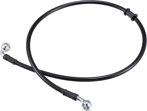 X AUTOHAUX 31.5 in AN3 M10 Línea de freno hidráulico para coche, manguera de aceite, 28 ° 90 ° acero inoxidable para coche, motocicleta, motocross,