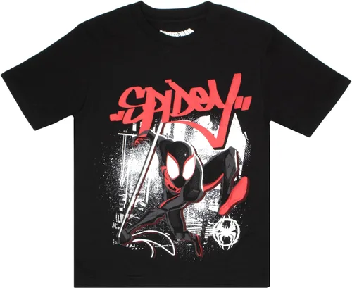 Miniatura 5 de Marvel Spider-Man Spiderverse Avengers - Camiseta de manga corta, paquete de 4 unidades, Miles Morales Spider Gwen para niños