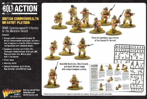 Miniatura 7 de Warlord Games Wargames Delivered Bolt Action British Commonwealth Desert Infantry 1:56 Miniaturas de mesa - Juego de soldados de la Segunda Guerra