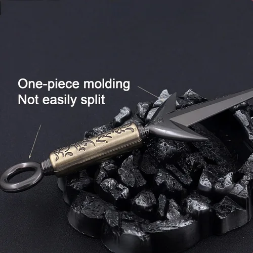 Miniatura 3 de FAYAIALO 9 pulgadas Minato Kunai Uzumaki Kakashi Namikaze kunai Metal Ninja Cosplay Modelo Llavero Colección