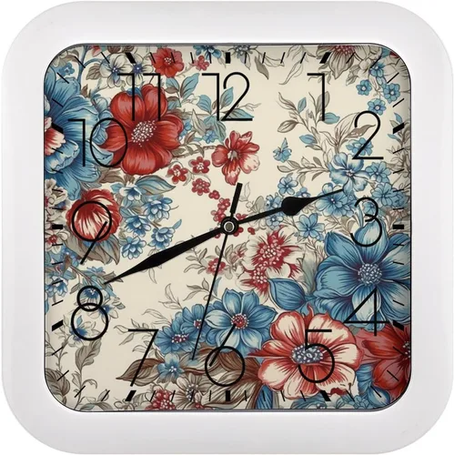 Miniatura 14 de 10" Square Modern Wall Clock,Ancient Egypt Print Kitchen Clocks Wall Battery Operated,Silent Non Ticking Unique Funny Cute Wall Clock for Living