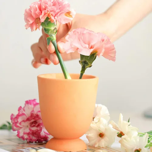 Miniatura 6 de BOOWAN NICOLE Vasijas de vela de cemento molde de silicona DIY hecho a mano tarro de vela de hormigón que hace la forma europea casa flor maceta