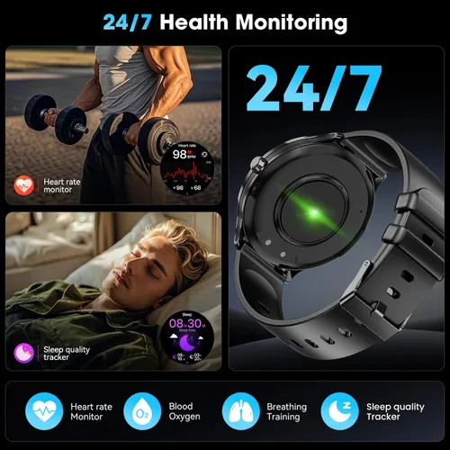 Miniatura 3 de Reloj inteligente, reloj inteligente AMOLED de 1.75 pulgadas para hombres y mujeres (respuesta/hacer llamadas), rastreador de actividad física