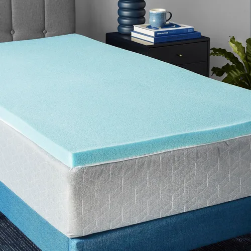 Miniatura 15 de Amazon Basics Cubrecolchón de espuma viscoelástica con gel refrescante, certificado CertiPUR-US, 3 pulgadas, Queen, color azul