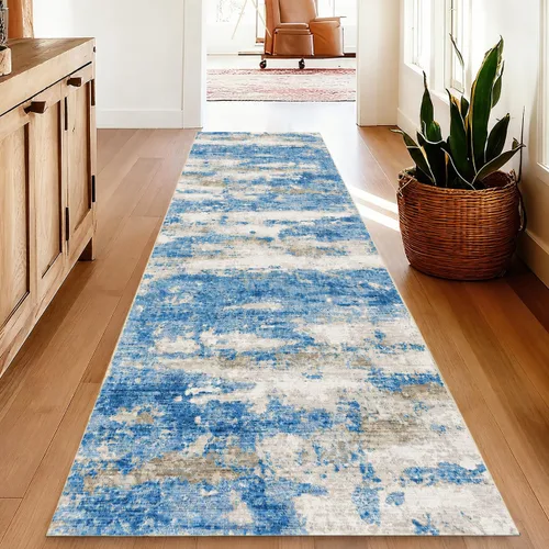 Miniatura 23 de Alfombras para pasillos antideslizantes 2x8, alfombra de pasillo moderna lavable para entrada, alfombra de piso suave resistente a manchas para Gris