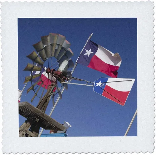 Miniatura 2 de 3dRose Texas, Panhandle, Amarillo Old Water Pump, Flags - US44 WBI0069 - Walter Bibikow 6x6 inch Quilt Square