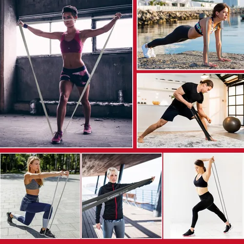 Miniatura 7 de WIKDAY Resistance Bands, Pull Up Bands, Workout Bands for Exercise, Thick Heavy Resistance Band Set with Door Anchor, Elastic Bands for Body Gris