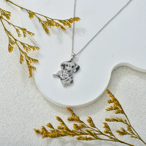 Miniatura 62 de Collares con colgante de perro de plata de ley S925 – 24 razas corgi/husky/labrador/pastor para mujer
