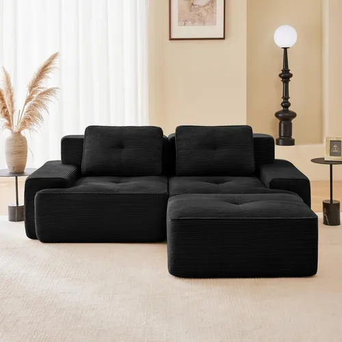Miniatura 26 de Sofás modulares sin hueso de 152.8 pulgadas para sala de estar, sofá modular con diván en forma de L, cómodo asiento profundo tapizado de tela