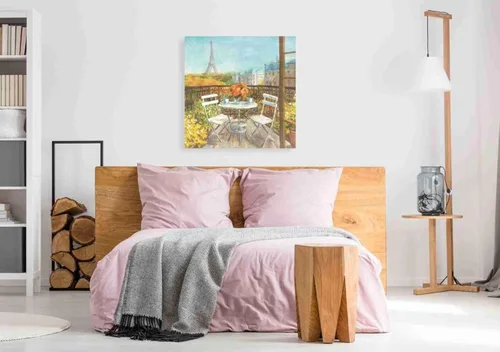 Miniatura 2 de Epic Graffiti 'September In Paris' de Danhui Nai, lienzo decorativo para pared, 37.0 x 37.0 in Beige