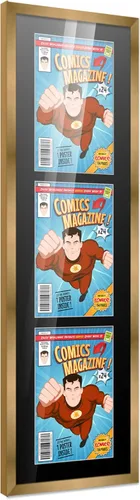 Miniatura 113 de Poster Palooza Marco de cómic con paspartú para 1 cómic de la Edad de Bronce publicado entre 1970 y 1985, marco de cómic negro para cómic de 7.25 x