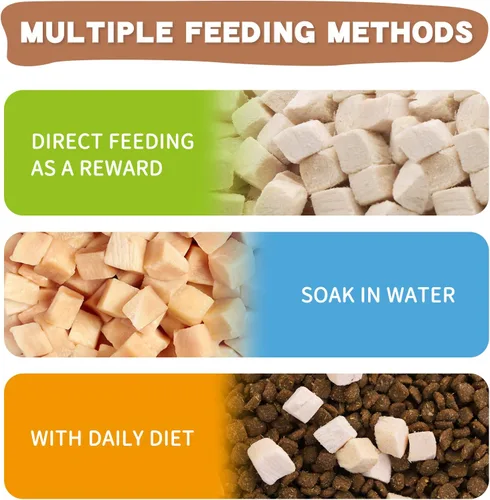 Miniatura 4 de Dancing Tail Golosinas Crudas Liofilizadas para Gatos y Perros, Ingredientes Limitados Saludables Cubos de Pollo Control de Peso Golosinas