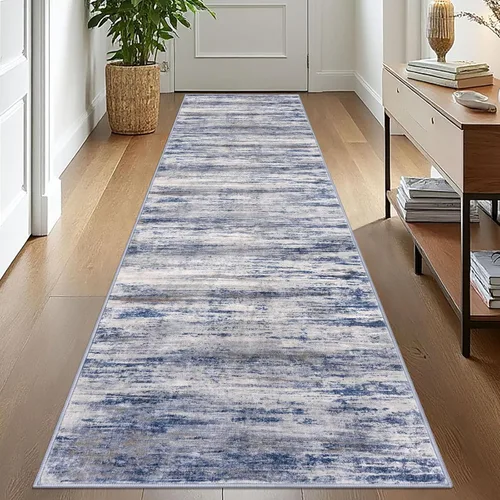 Miniatura 124 de KOZYFLY – Alfombra de pasillo moderna y lavable de diseño abstracto verde, 2 x 5 pies, antideslizante, suave y de pelo corto, ideal para cocina