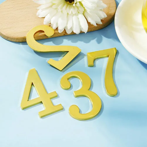 Miniatura 7 de 1 número de buzón de metal de 3 pulgadas, números de casa de aleación de zinc maciza para exteriores, números de dirección 3D autoadhesivos