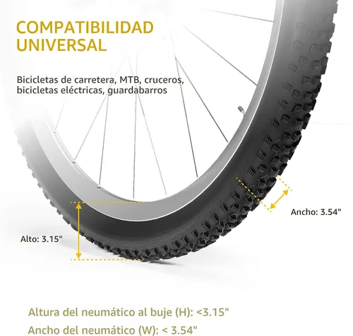 Miniatura 9 de monTEK Soporte giratorio de pared para bicicleta, perchas para bicicleta, soporte vertical para bicicletas que ahorra espacio, soporte