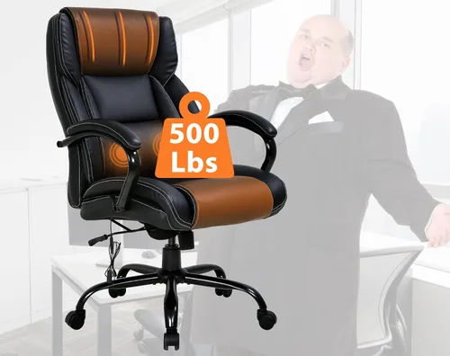 Silla de oficina grande y alta, silla de oficina de masaje ejecutivo de 500 libras, escritorio de computadora de altura ajustable, silla de trabajo