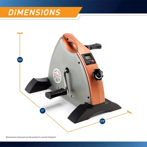 Miniatura 2 de Marcy Miniciciclo de ejercicio de piernas y brazos con pedal para debajo del escritorio, con resistencia magnética ajustable, fisioterapia, Gris