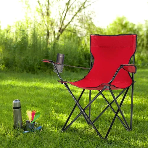 Miniatura 2 de Silla de campamento portátil, silla de campamento pequeña, silla plegable, silla de campamento de playa, silla deportiva con respaldo y soporte