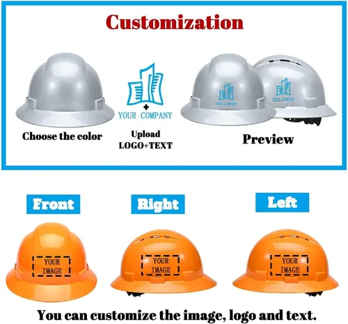 Miniatura 2 de Casco de trabajo de construcción personalizado Casco de seguridad con suspensión de trinquete de 6 puntos con ventilación negro (C-BLACK)