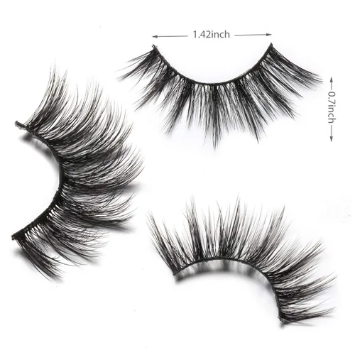Miniatura 3 de DYSILK Wispy Mink Lashes 3 pares – Pestañas postizas esponjosas de ojo de gato, pestañas de imitación de visón, pestañas postizas naturales ligeras