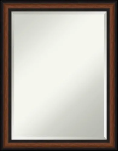 Miniatura 11 de Amanti Art Espejo de baño marrón para sobre el fregadero, espejo rectangular de tocador rectangular de nogal Harvard de 25 x 21 pulgadas, marco