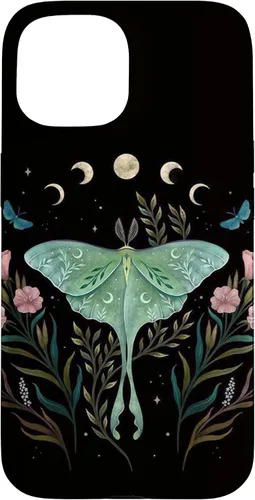 Miniatura 6 de Funda estética Witchy Luna Moth Flower Floral Moon Phases para iPhone 13