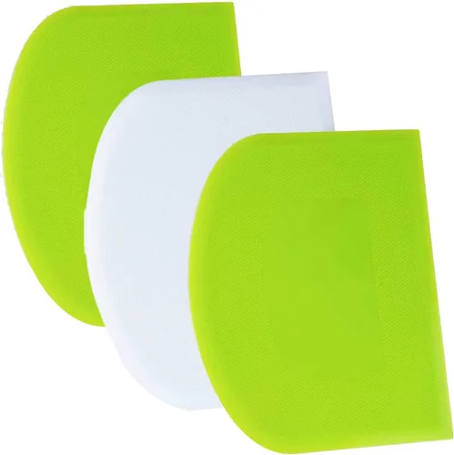 Miniatura 35 de SURDOCA Raspador de Masa Raspador de Banco - 3P 4.7x3.7" Raspador de Tazón de Plástico Flexible, Borde Afilado y Ángulos Raspador de Pastel.