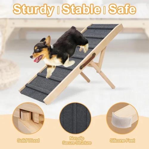 Miniatura 4 de Rampa grande para perros y mascotas, escaleras para cama, sofá, automóvil, camión, SUV, rampa para perros pequeños y grandes, mascotas para subir a