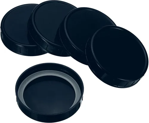 PATIKIL Tapas de plástico de boca ancha de 3.386 in, 1 juego/8 tapas para tarros de conservas con anillo de sellado de silicona para almacenamiento