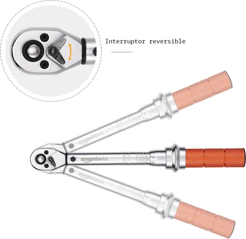 Miniatura 6 de Amazon Basics Llave dinamométrica de clic de transmisión de 1/4 de pulgada - 20-150 libras-pulgada, 2.5-15 Nm