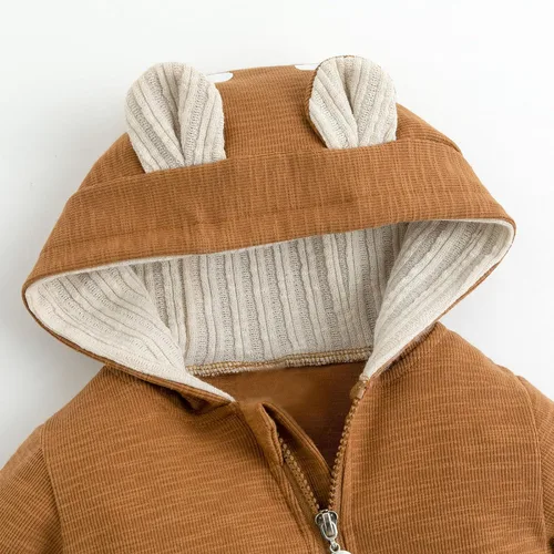 Miniatura 151 de Simplee Kids Enterizo con diseño de conejo de Pascua con capucha, para bebé, overol con cremallera y orejas largas