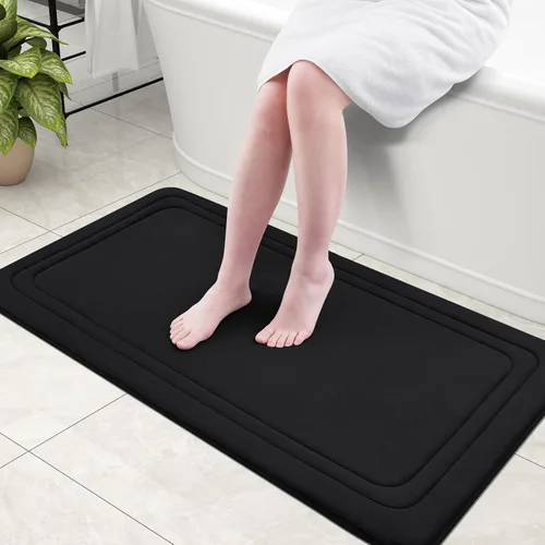Miniatura 60 de Grandaily Alfombra de baño de espuma viscoelástica de 24 x 16 pulgadas, ultrasuave, antideslizante y absorbente, lavable a máquina, cómoda alfombra