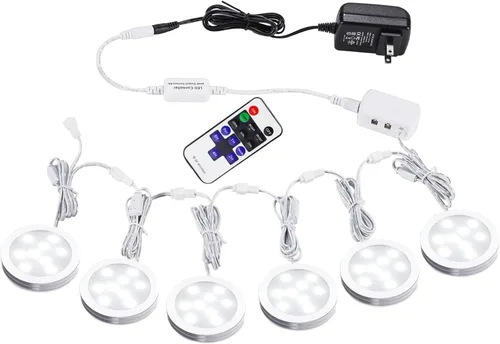 Miniatura 8 de AIBOO - juego enlazable de ledes para colocar debajo del gabinete, luces con soporte delgadas de aluminio de 12 V con control remoto RF inalámbrico
