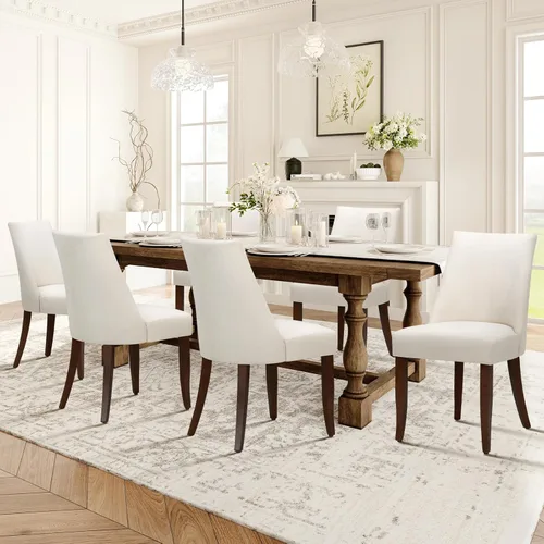 Miniatura 13 de COLAMY Juego de 2 sillas tapizadas para comedor, sillas de cocina modernas de mediados de siglo con respaldo, sillas laterales de comedor