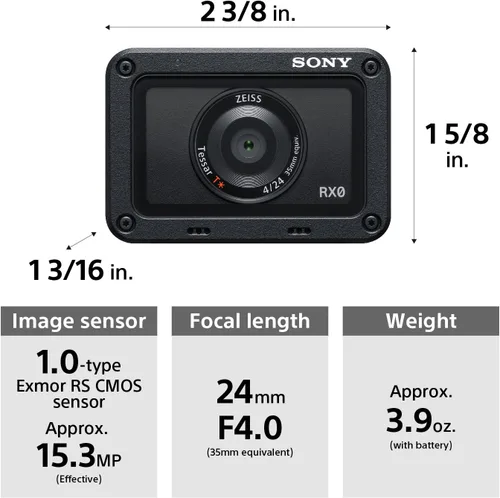 Miniatura 3 de Sony 1.0 tipo sensor cámara ultra compacta con diseño impermeable y a prueba de golpes (DSCRX0)