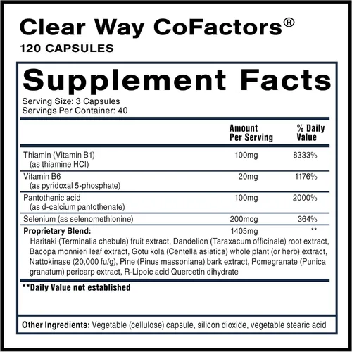 Miniatura 2 de Quicksilver Scientific Clear Way Cofactors - Apoyo de limpieza de desintoxicación corporal con vitamina B1, extracto de diente de león, quercetina