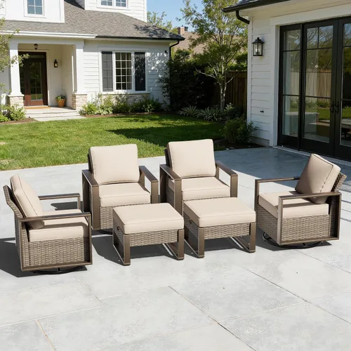 Miniatura 56 de Sofá de Mimbre Metálico para Patio de 75", Sofá Sillón de Ratán para Exteriores de 3 Asientos para Todo Tipo de Clima con Cojines Premium