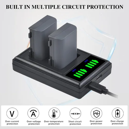 Miniatura 6 de Paquete de 3 baterías NB-2L NB-2LH y cargador USB dual NB2L para Canon DC301, DC310, DC320, DC330, DC410, DC420, Elura 40, 50, 60, 65, 70, 80, 85