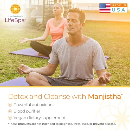 Miniatura 2 de LifeSpa Cápsulas Manjistha de hierbas enteras Limpieza del hígado Multivitamínico vegano para apoyo linfático y desintoxicación hepática 90