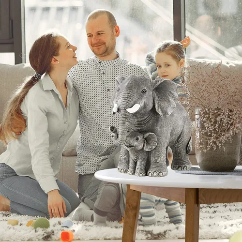Miniatura 2 de Estatua de elefante – Decoración de elefante – Regalos para mamá – Regalos de elefante para mujer – Decoración del hogar, estantería de oficina