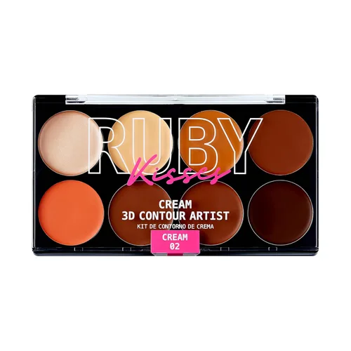 Miniatura 8 de Ruby Kisses Paleta de contorno de polvo 3D Medio oscuro Define tus pómulos, perfecciona tu nariz y esculpe tu mandíbula Multicolor