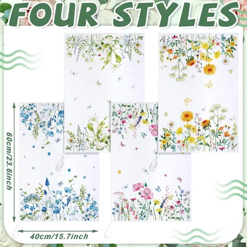 Miniatura 3 de Geyoga 6 toallas de cocina florales de primavera, flamenco, toallas de mano, girasol, margarita, flores silvestres, paños de té para primavera