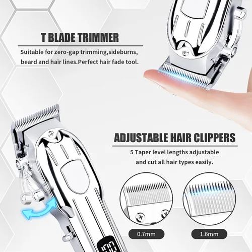 Miniatura 4 de Cortapelos para hombres, recortadora de barba para hombres, juego de cortapelos eléctrico profesional, cortapelos eléctrico para hombres