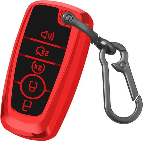 Miniatura 9 de QBUC para Ford Funda para llavero con llavero, Funda de TPU suave para llave de coche Compatible con Ford Fusion F150 F250 F350 F450 F550 Edge
