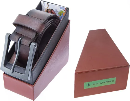 Miniatura 5 de Marino Avenue Cinturón para hombre, cinturón casual de cuero, se ve muy bien con jeans, caquis, vestido, con hebilla clásica de una sola clavija