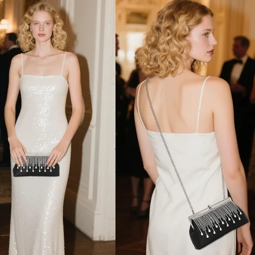 Miniatura 2 de JIAN YA NA Fashion Women Bridesmaid Lady Girl Bride Evening Clutch Bag for Prom Cocktail Party Wedding Engagement