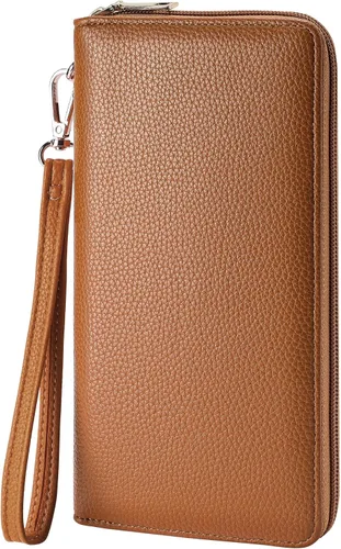 Miniatura 68 de Chelmon - Monedero para mujer de cuero genuino con bloqueo de señal RFID, para tarjetas de crédito