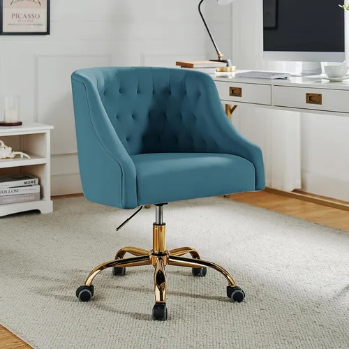 Miniatura 9 de Silla de escritorio copetuda de terciopelo Verde