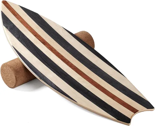 Miniatura 8 de Tabla de equilibrio para interiores, estilo surf, fitness en casa con rueda para ejercicio, entrenamiento atlético y deportes de tabla, divertido
